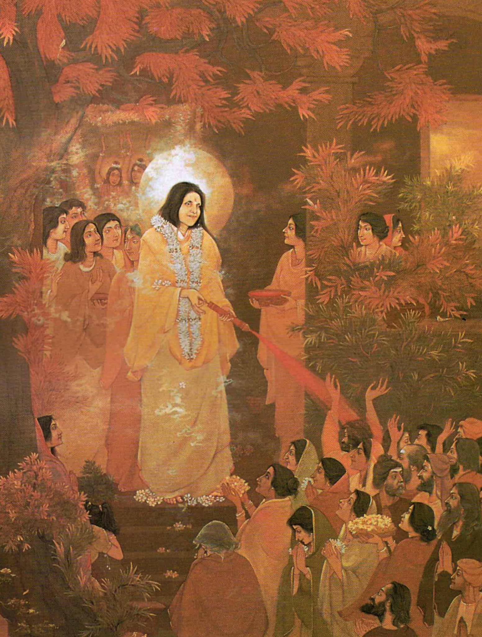 Peinture de Ratan Acharya représentant Mâ Ânandamayî