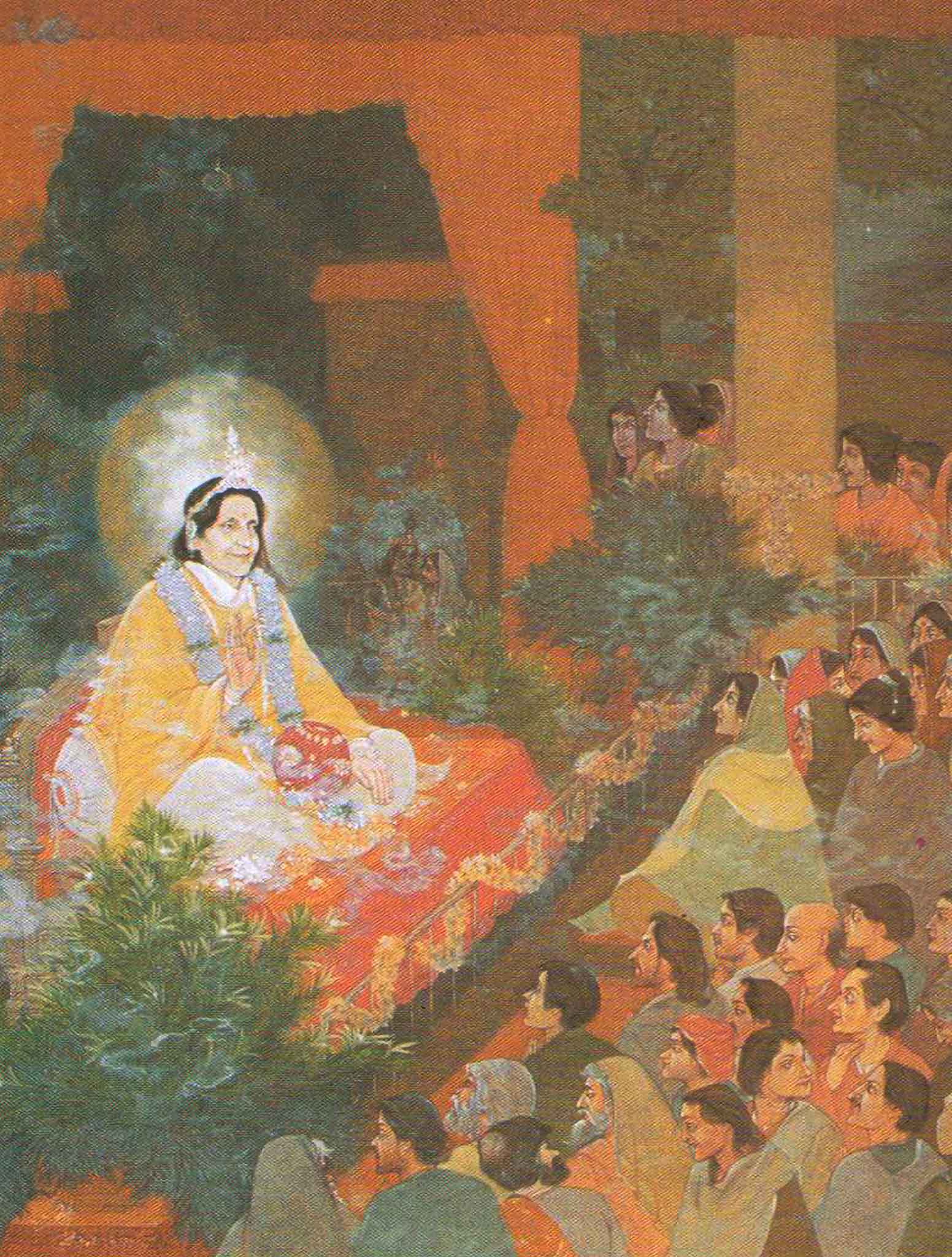 Peinture de Ratan Acharya représentant Mâ Ânandamayî