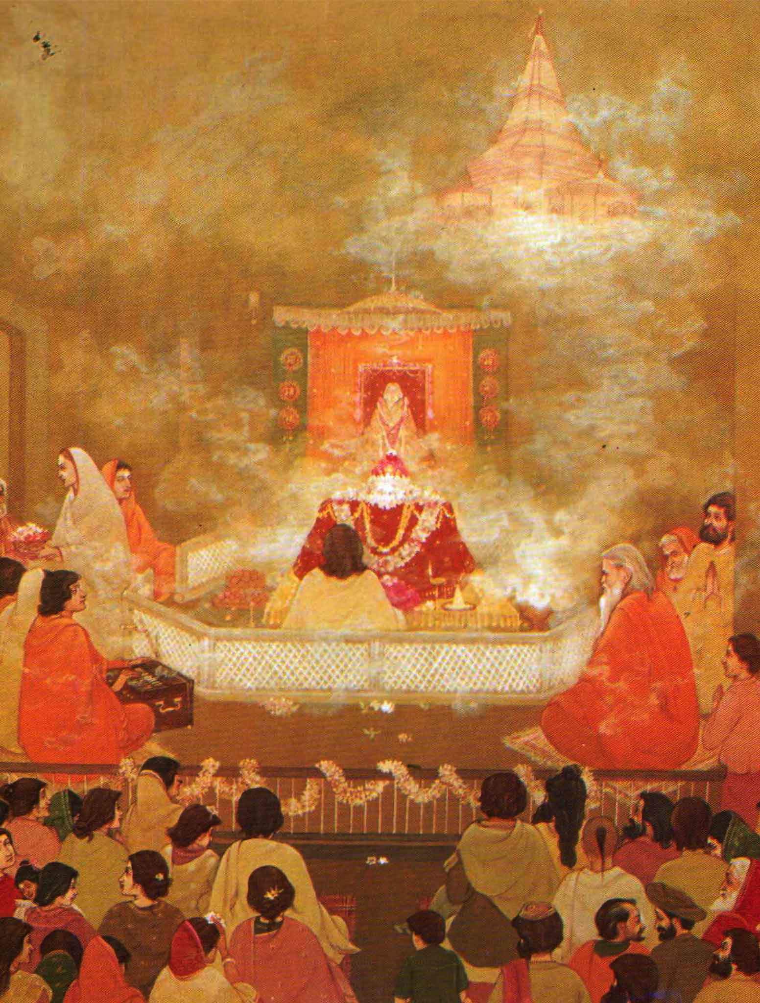 Peinture de Ratan Acharya représentant Mâ Ânandamayî