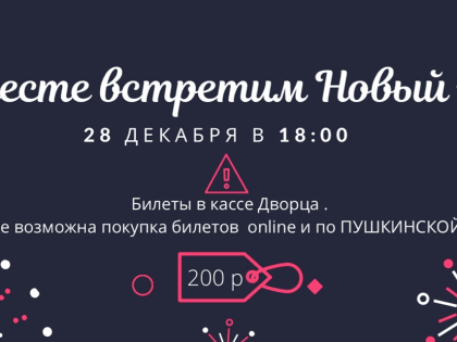 Билеты на праздничный концерт «Вместе встретим Новый год» можно приобрести по Пушкинской карте!