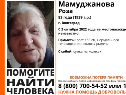 В Волгограде несколько дней ищут пропавшую 83-летнюю женщину