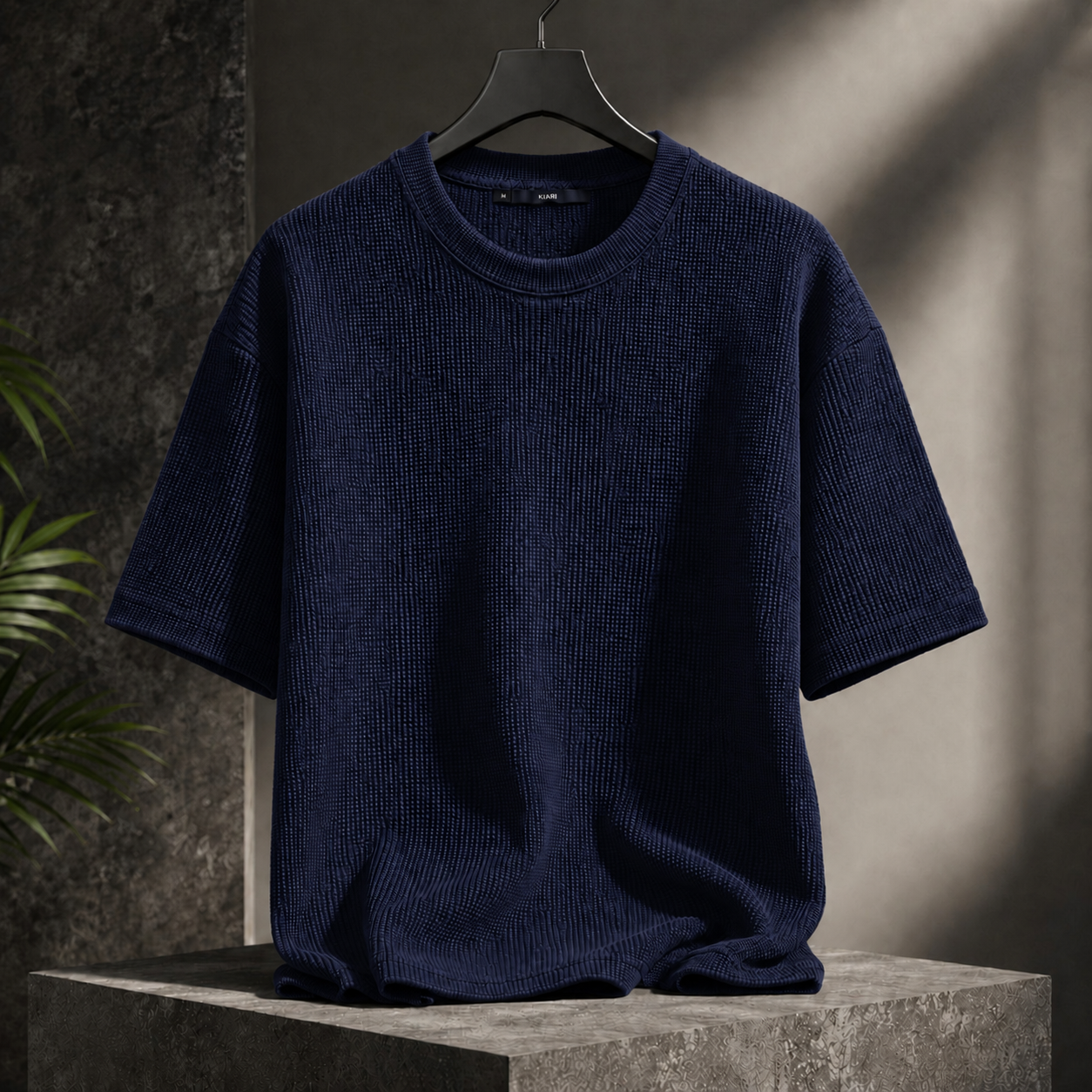 WAFFLE T-SHIRT (Navy Blue)