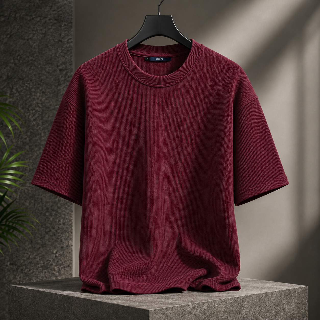 WAFFLE T-SHIRT (Maroon)