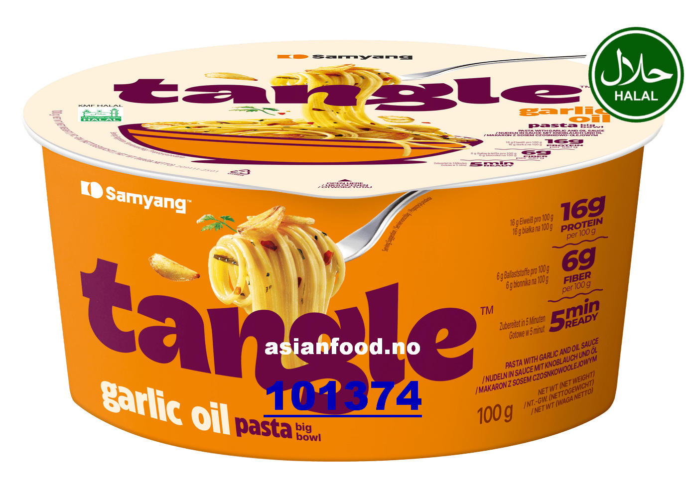 KOMMENDE - SAMYANG Tangle garlic oil pasta big bowl 6x100g