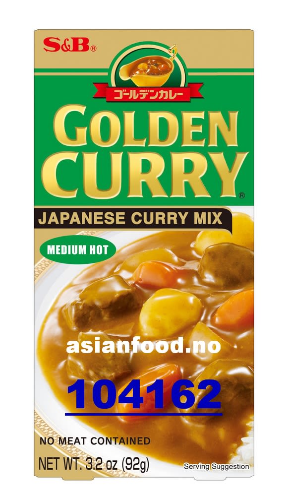 KOMMENDE - S&B Golden curry sauce mix Medium hot 2x12x92g