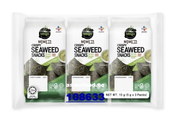 BIBIGO Crispy seaweed snacks wasabi 12x(3x5g)