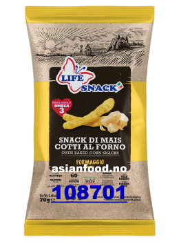 NYHET - LIFE SNACK Oven baked corn snack - Cheese (stick)