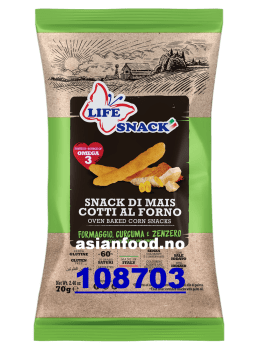 NYHET- LIFE SNACK Oven baked corn snack- Cheese&Ginger stick