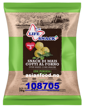 NYHET- LIFE SNACK Oven baked corn snack-Provencal herbs ball