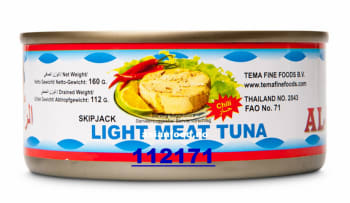 AL RAII Skipjack HOT Light Meat Tuna Chunks 48x160g