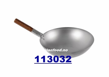 Wok Steel ROUND bottom one hand 12inch - 10stk x 30cm