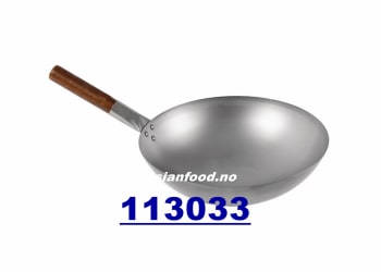 Wok Steel ROUND bottom one hand 16 inch - 10stk x 40cm
