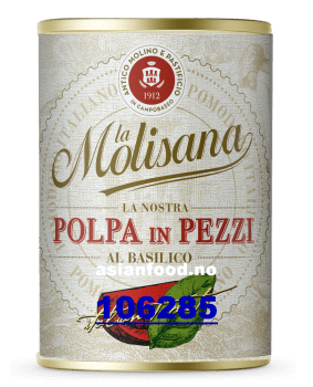 NYHET - LA MOLISANA Peeled chopped tomatoes & basil 12x400g