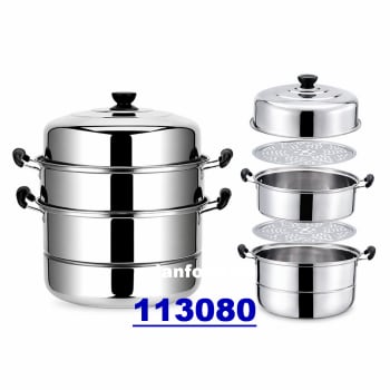 2-layer stainless steel steamer 28cm - (8 sets/krt)