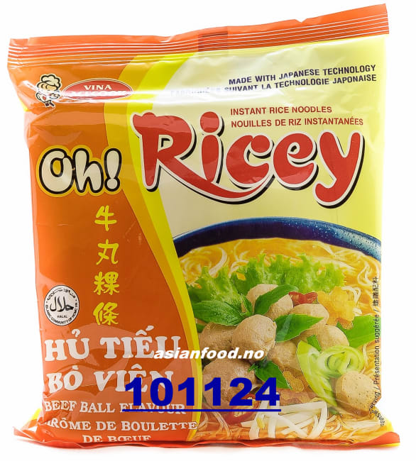 OH! RICEY Instant rice noodles beef ball flavour 3x(24x70g)