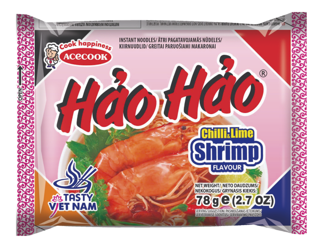 HAOHAO Instant noodles chilli & lime shrimp flv 3x(30x78g)