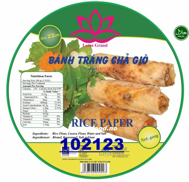 LOTUS Rice paper 22cm - 40x400g