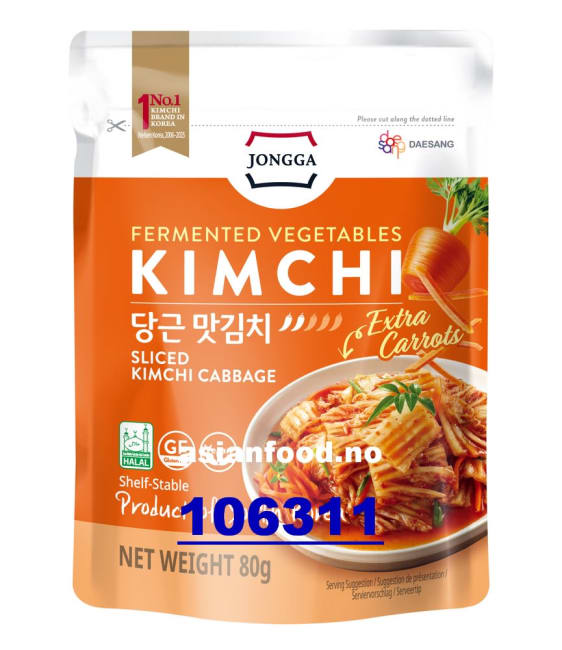 KOMMENDE-JONGGA Sliced Kimchi cabbage extra carrot 32x80g