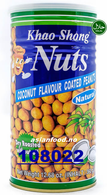 KHAO SHONG Coconut flavour coated peanut 24x360g