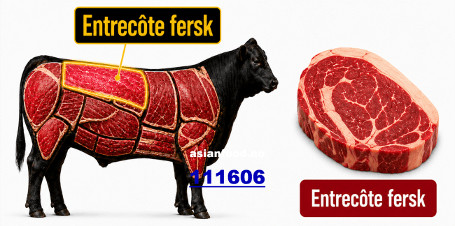 NYHET -   Storfe Entrecôte fersk (ca 20-30kg/krt)