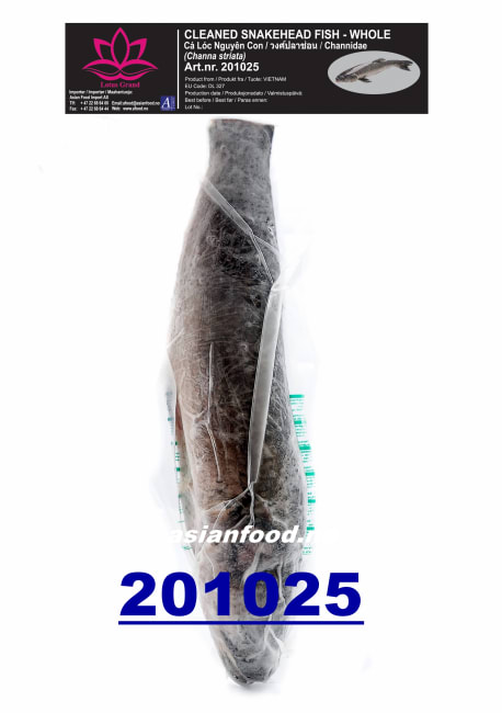 Striped Snakehead whole clean (800g+/pcs) 10kg