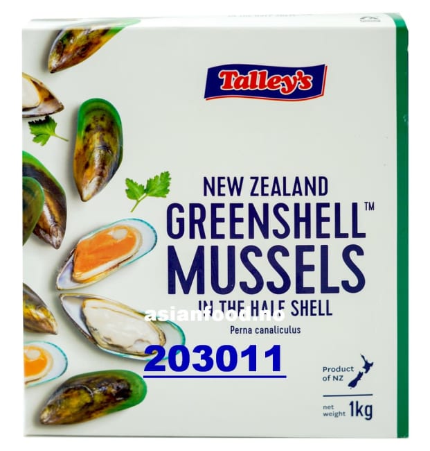 Greenshell mussels halfshell 12x1kg