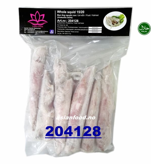 LOTUS Whole round squid (L:15cm-20cm) 10x1kg
