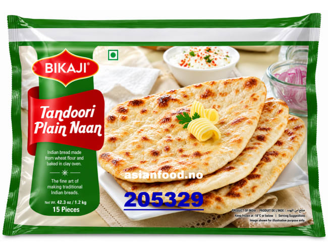 KOMMENDE - BIKAJI Tandoori plain naan - plain 1.2kg