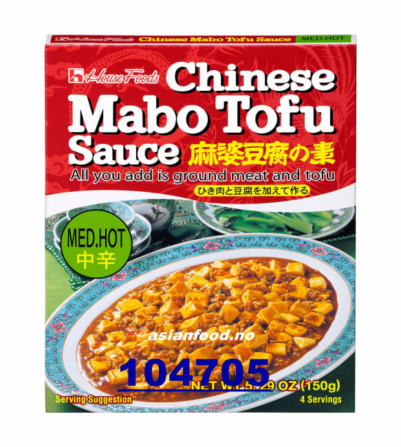 HOUSE FOODS Chinese Mapo Tofu - Medium 60x150g