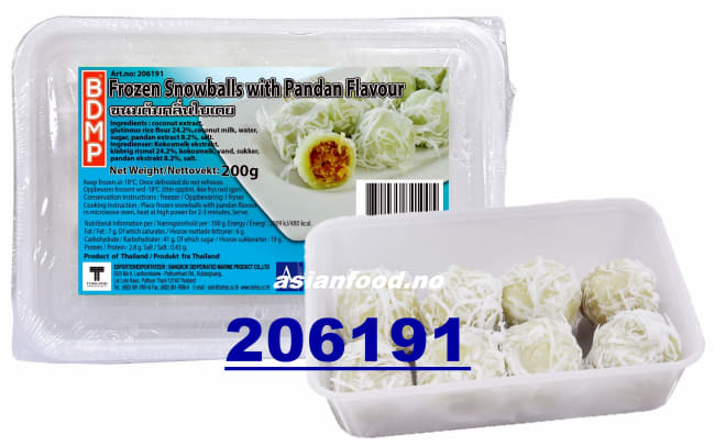 BDMP Snowballs with pandan flavour 12x200g