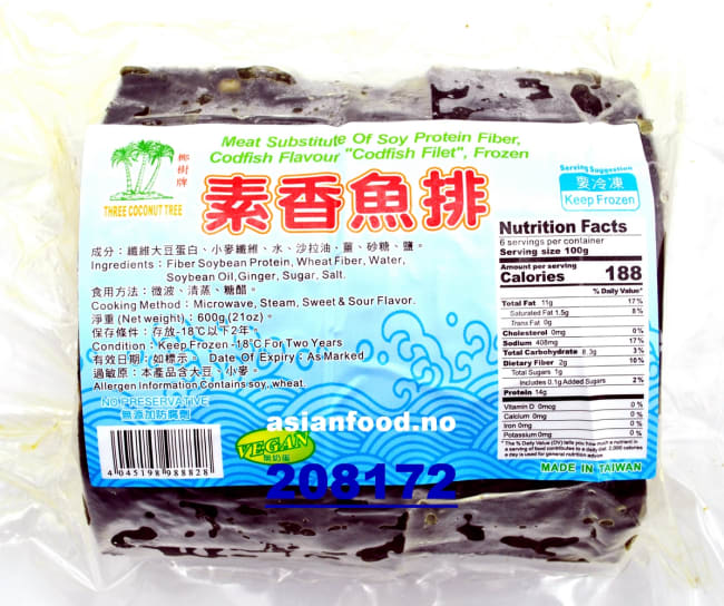 TCT Vegan codfish filet 18x600g
