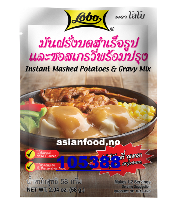 LOBO Instant mashed potatoes & gravy mix 58g (LØS 120stk/kr)