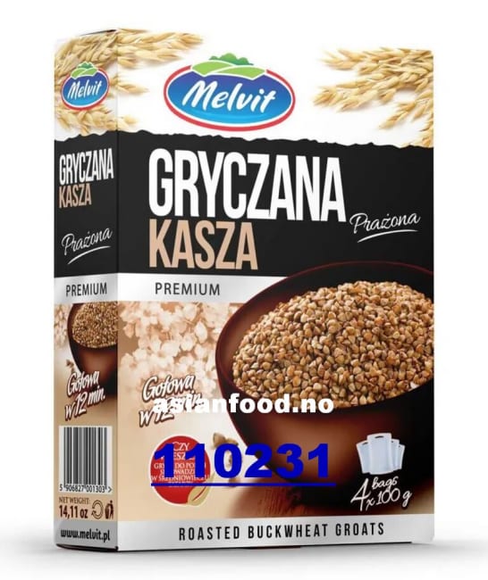 NYHET - MELVIT Roasted buckwheat groats 6x(4x100g)