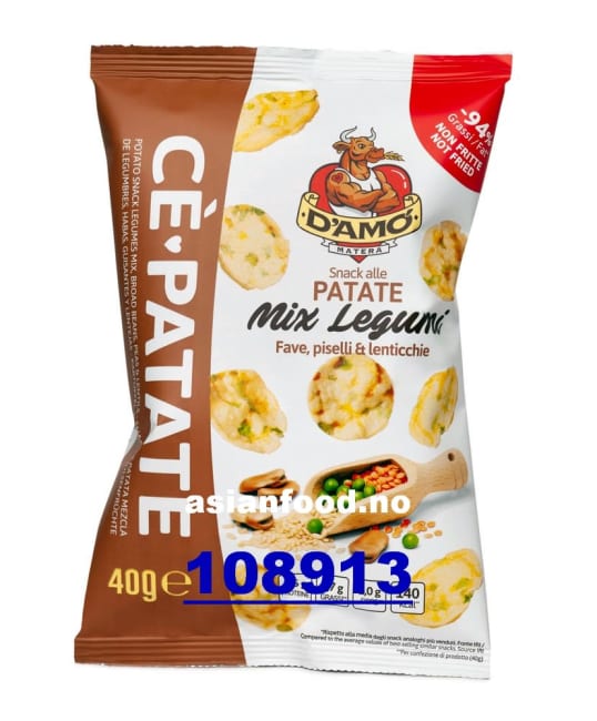 NYHET - DAMO Potato snack with mixed legumes 16x40g