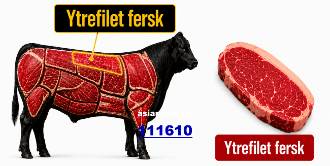 KOMMENDE - Storfe Ytrefilet fersk (ca 20-30kg/krt)