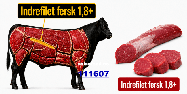 NYHET - Storfe Indrefilet fersk 1,8+ (ca 20-30kg/krt)