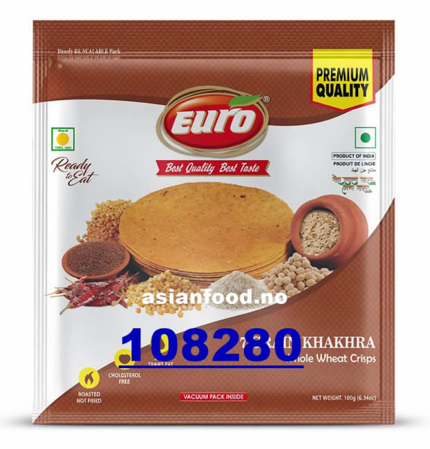 KOMMENDE - EURO 7 Grain Khakhra - whole wheat crisps 24x180g