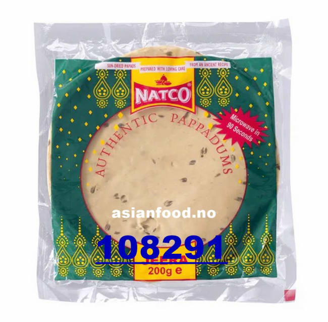 KOMMENDE - NATCO Pappadoms jeera (Microwavable) 40x200g