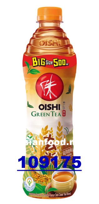 OISHI Green tea genmai flavour 24x500ml