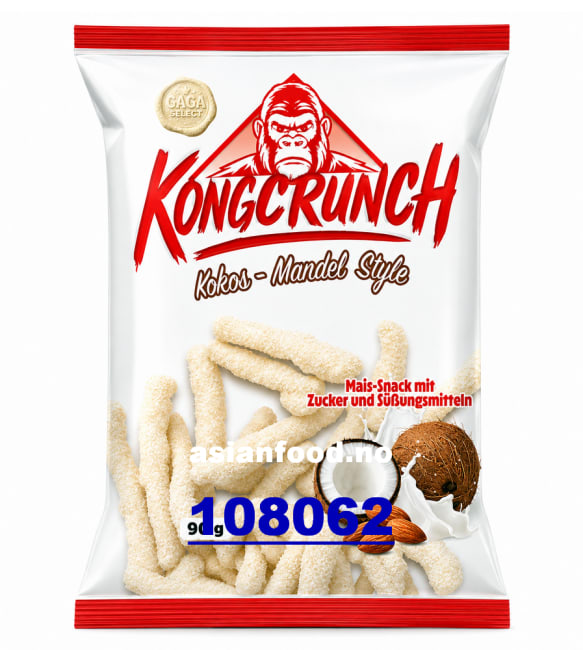 KOMMENDE-KONGCRUNCH Mandel style corn snack & coconut 24x90g