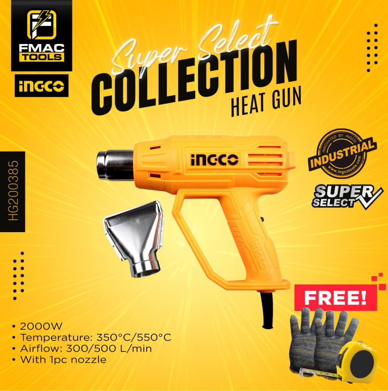 Ico Rally Heat Gun INGCO HEAT GUN (SS) | Heat Guns | GAC Tools
