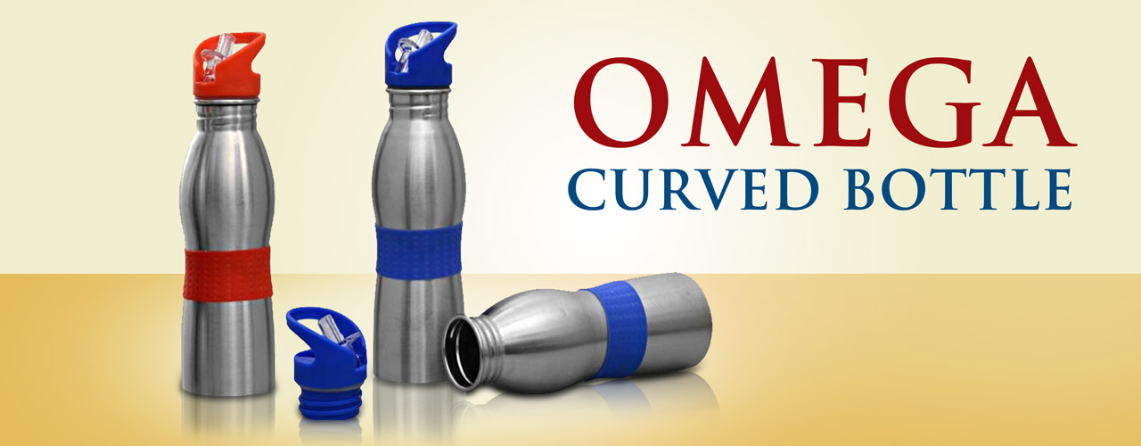 Omega curved bottle is a perfect thermos bottle that fits into any bag pack and is easy to carry anywhere you go