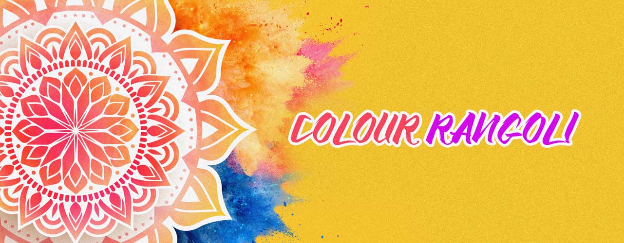 Colour Rangoli at the doorstep of your office or at the reception brightening up the office environment with positivity and good luck