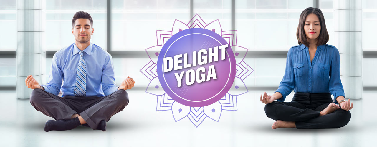 Refershing yoga session for employees to release stress