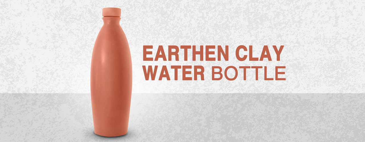 Eco Friendly Terracotta Clay Water Bottle