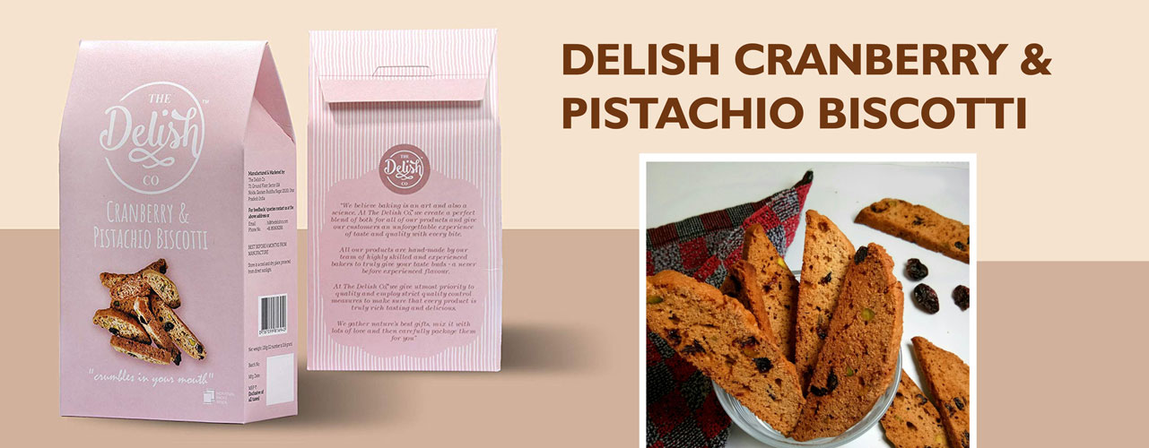 Twice-baked Italian biscuits loaded with crunchy pistachios and sweet cranberries