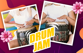 Drum Jam, with a female percussionist