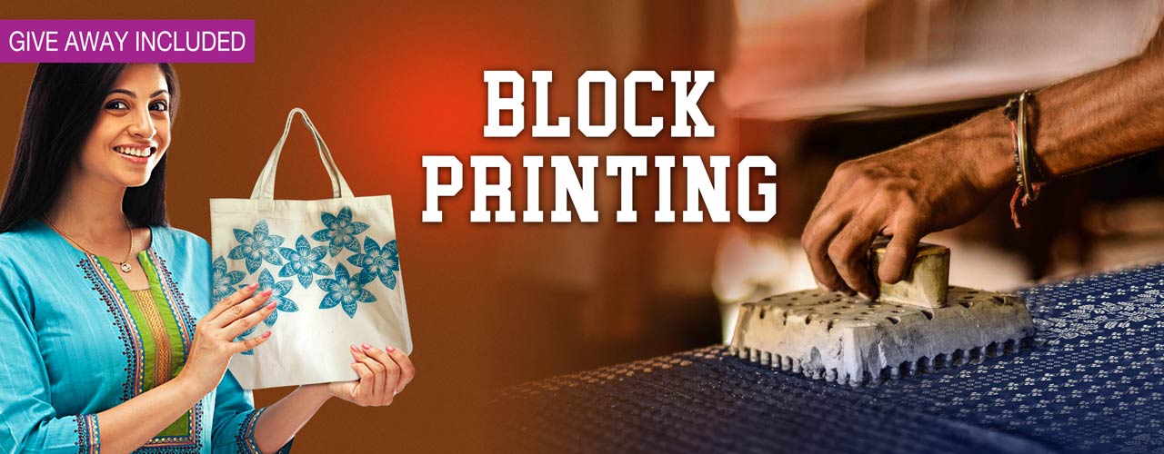 Engaging block printing on bags workshop for your employees in office