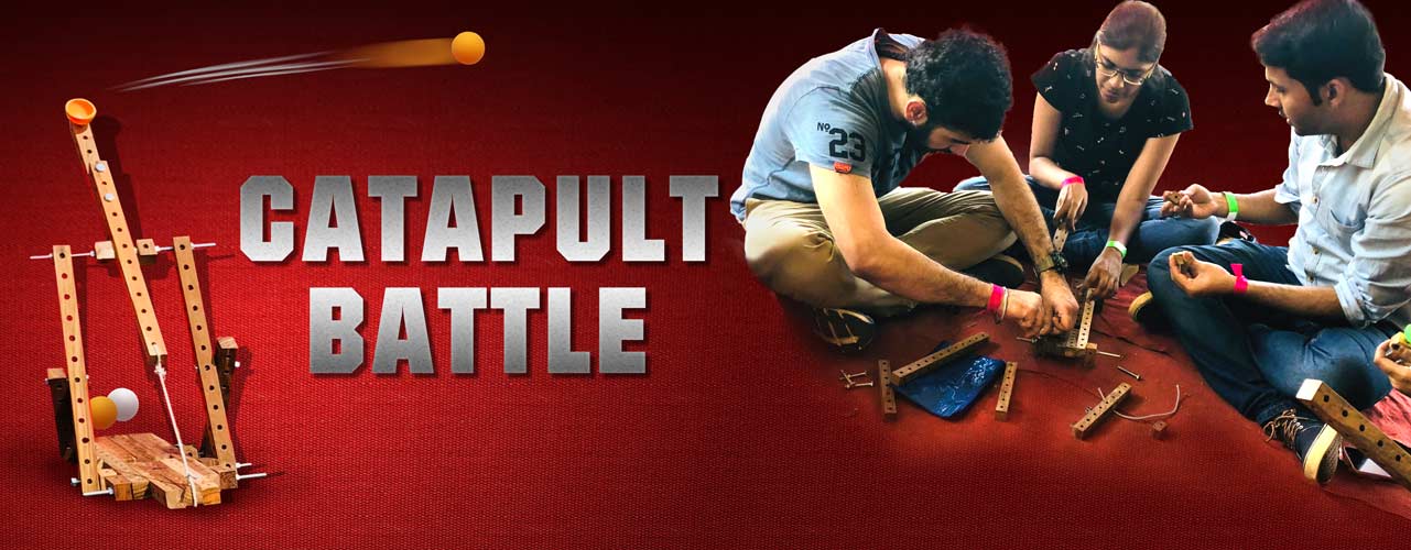 An activity where teams build prototypes of catapults from given material and a demo piece to ultimately shoot projectiles.