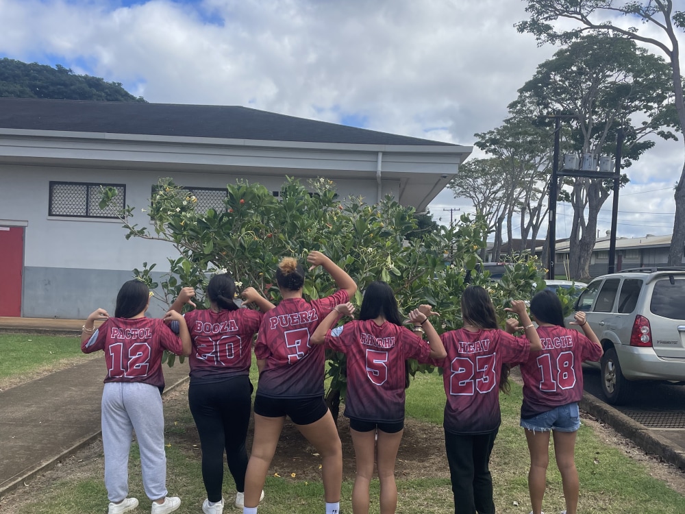 Sirens volleyball team in custom jerseys